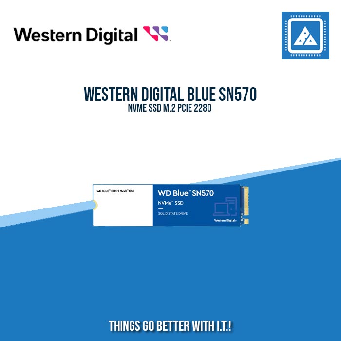 WESTERN DIGITAL BLUE SN570 NVME SSD M.2 PCIE 2280 WESTERN DIGITAL BLUE SN570 NVME SSD M.2 PCIE 2280